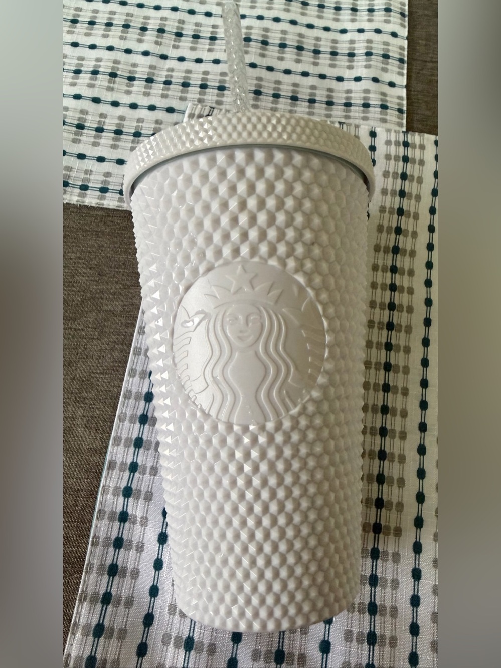 Starbucks White Tumbler Base with Barcode Label